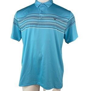 Callaway Shirt Men’s Large Golf Blue Delphinium Aqua Short Sleeve Polo (757)